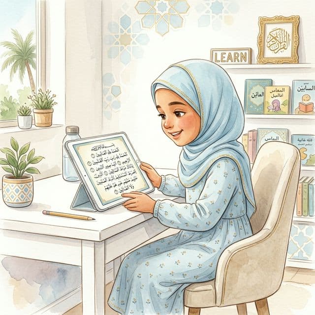 Pelajar belajar Al-Quran secara digital